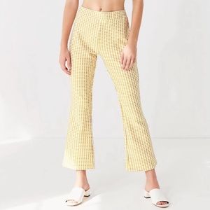 Urban Outfitters Yellow & White Gingham Flare Pant